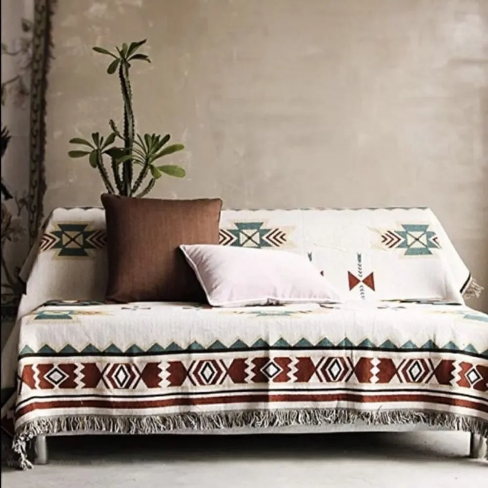 Western Boho Couch Throw Blanket